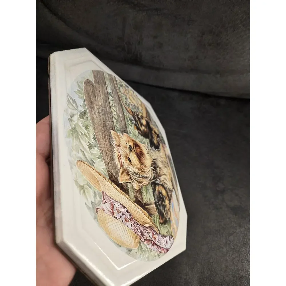 Vintage M Cleaver Yorkshire Terrier Ceramic Tile Trivet Yorkie Dog Plaque 8